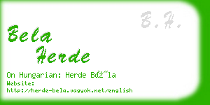 bela herde business card